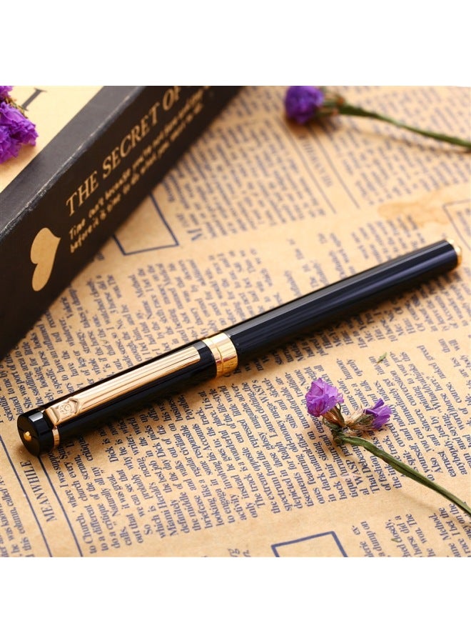 Pimio Stainless Steel Pen Signature Pen Business Office Gift Adult Student Calligraphy Pen Male Female Graduation Gift Iridium Gold Ink Pen Century Pioneer Series 908 Glossy Black - Image 3