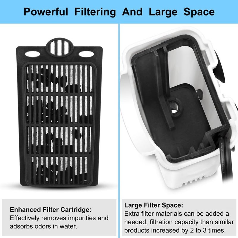 DATOO Aquarium Power Filter In-Tank Ultra Silent Small Fish Tank Filter 3W For Aquarium 1 to 10 Gallon Tank, 1 Yr Warranty - Image 2