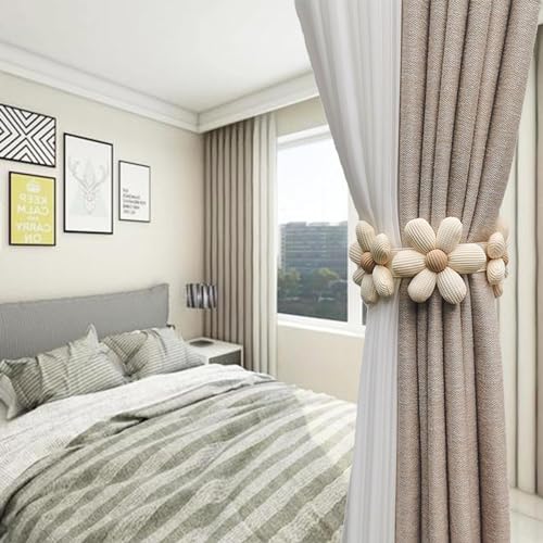 Home-Cloud HomeCloud Curtain Tiebacks Curtains Tied Rope for Home Drapes and Curtain Decor Curtain Tiebacks Holders,for Home Hotel Office Window Curtain Accessories (2 Pcs,Beige) - Image 5