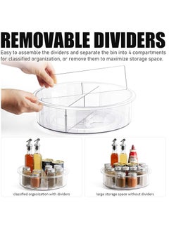 360 Degree Rotating Lazy Susan Turntable Organizer with Adjustable Dividers Transparent BPA Free Plastic Storage for Kitchen Pantry Cabinet Fridge Countertop Makeup and Spice Rack Organization - pzsku/Z00B40352644845D4FBDEZ/45/_/1668348320/58200c4a-3dbf-4647-bbf4-7bdd84d7891e