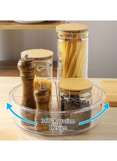 360 Degree Rotating Lazy Susan Turntable Organizer with Adjustable Dividers Transparent BPA Free Plastic Storage for Kitchen Pantry Cabinet Fridge Countertop Makeup and Spice Rack Organization - pzsku/Z00B40352644845D4FBDEZ/45/_/1668348320/817596ce-5acc-4ec8-883a-48febdaeaa03