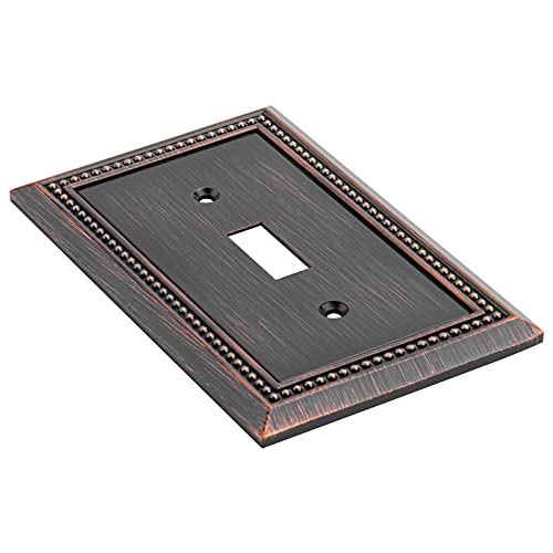 Henne Bery Sunken Pearls Heavy Duty Decorative Wall Plate Switch Plate Outlet Cover (Single Toggle, 3 Pack, Aged Bronze) - Image 2