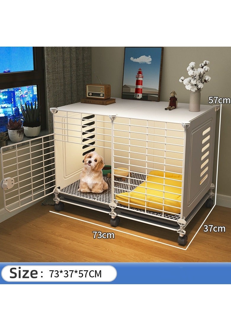 MissTiara Dog cage for small dogs  indoor dog kennel and toilet Perfect for Pet Lovers in Compact Spaces Size: 73*37*57  - Image 2