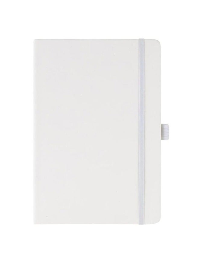 giftology A5 PU Lined Notebook with Pen Loop & Satin  Ribbon - White - Image 1