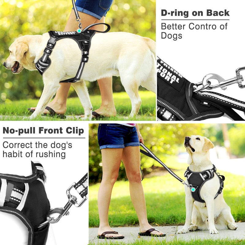 WINSEE Service Dog Vest No Pull Dog Harness with 7 Dog Patches, Reflective Pet Harness with Durable Soft Padded Handle for Training Small, Medium, Large, and Extra-Large Dogs - Image 4