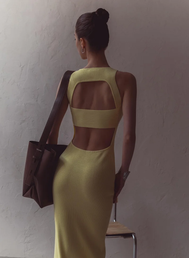 Lichi Knitted maxi dress with cut-outs at the back