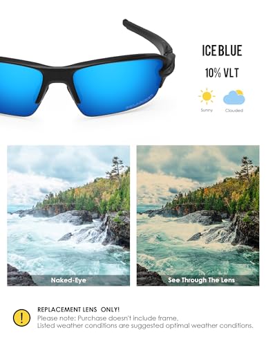 BLAZERBUCK Polarized Replacement Lenses & Sock Kit for Oakley Flak 2.0 OO9295 - Ice Blue - Image 3