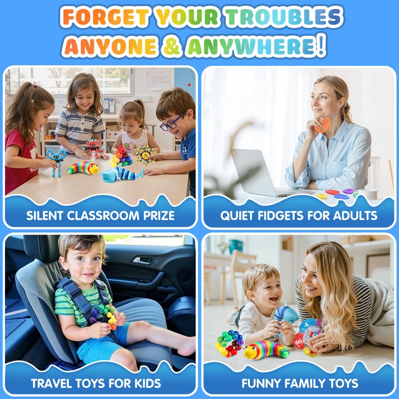 Hepoasky Fidget Sensory Toys for Kids Adults with Autism ADHD: 13 Pack Anxiety Relief Items Toy, Fun Classroom Prize & Travel Toys, Stress Relief Toy Gifts Party Favors for Kids - Image 5