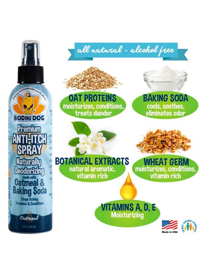 Bodhi Dog - Anti Itch Spray | Natural Soothing Relief For Dry, Itchy, Bitten Or Allergy Damaged Skin Treatment | Anti Itch Spray For Dogs & Cats | Made In Usa (Oatmeal, 8 Oz) - Image 1