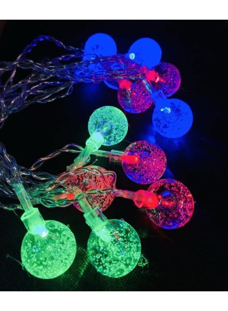 NAMA Ramadan decorative lights - multi-colored crystal LED raindrops, 3.5 meters - Image 1