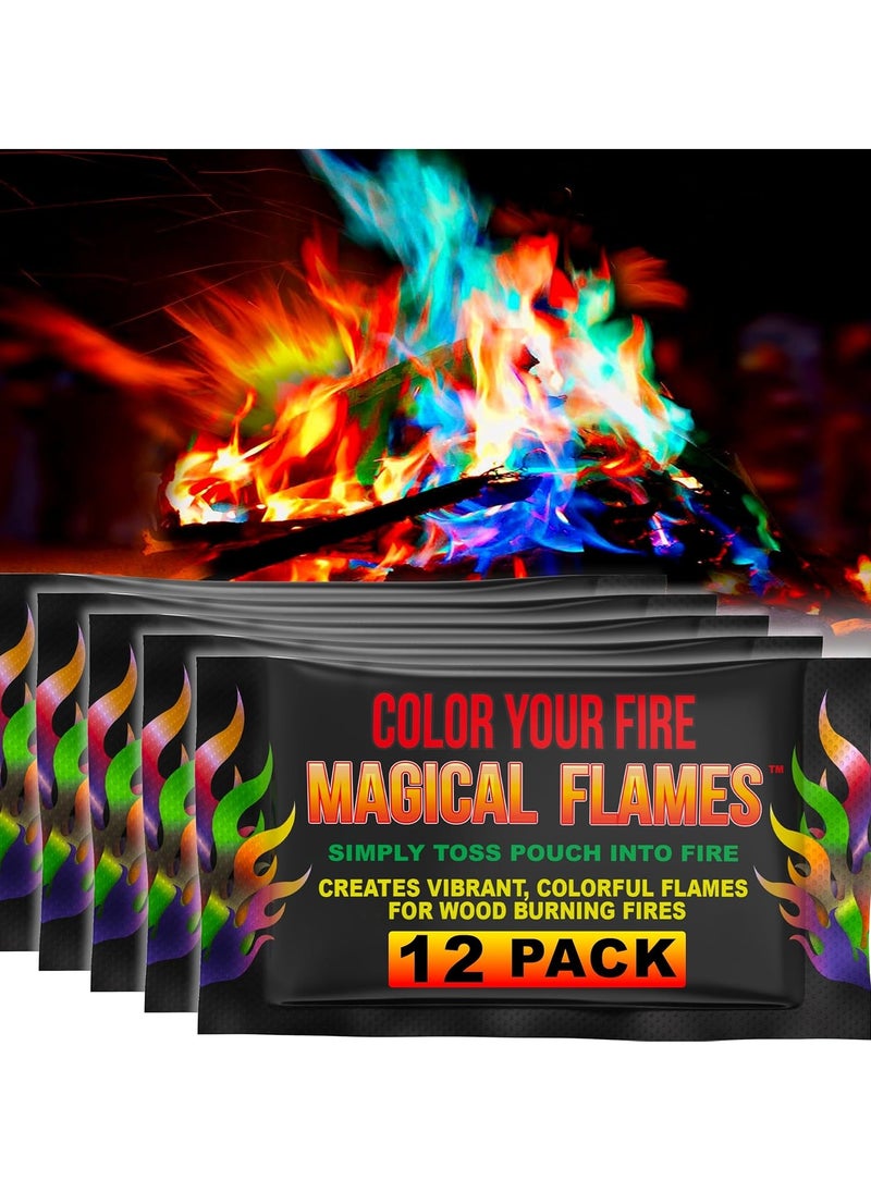 Generic - Magic Flame Fire Color Changing Pack - 12 Fire Color Packs for Fire Pits, Fireplaces, Bonfire Accessories - Camping Party Outdoor Supplies (30g per Pack) - Image 1