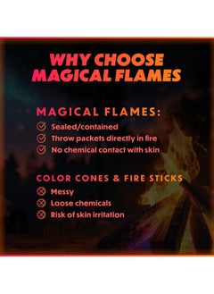 Generic Magic Flame Fire Color Changing Pack - 12 Fire Color Packs for Fire Pits, Fireplaces, Bonfire Accessories - Camping Party Outdoor Supplies (30g per Pack)  - Image 4
