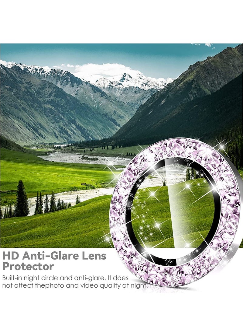 ELTRAZONE Samsung Galaxy S23 Ultra Camera Lens Protector, 9H Tempered Glass + Aluminum Alloy Metal Individual Lens Screen Ring for S23 Ultra 6.8in 5G 2023 - Glitter Purple - Image 5
