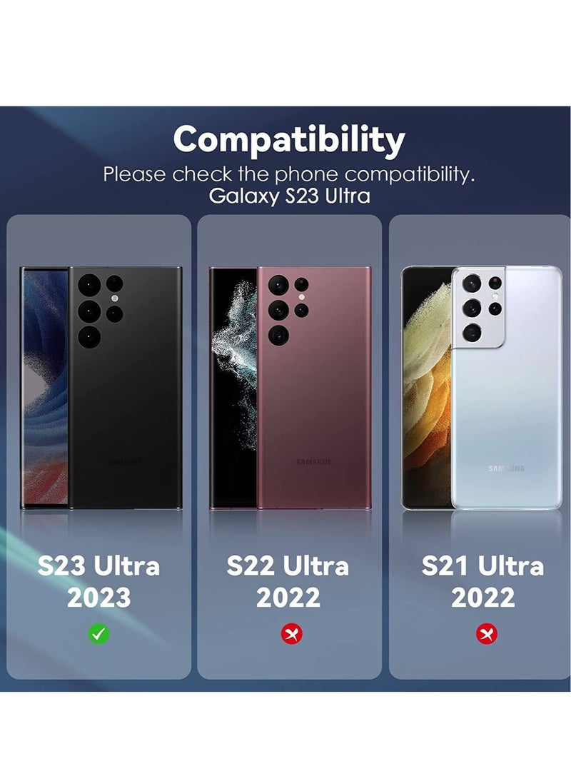 ELTRAZONE Samsung Galaxy S23 Ultra Camera Lens Protector, 9H Tempered Glass + Aluminum Alloy Metal Individual Lens Screen Ring for S23 Ultra 6.8in 5G 2023 - Glitter Purple - Image 3