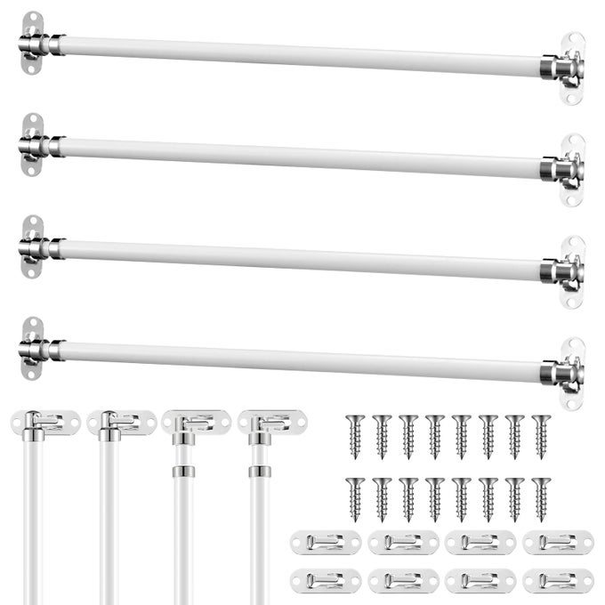 4 PCS DOOR CURTAIN ROD SET SWIVEL SASH CURTAIN RODS FRENCH DOOR CURTAIN RODS SET FOR WINDOWS AND SIDELIGHTS1221 INCH