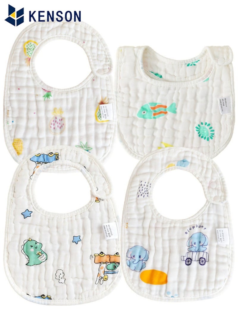 KENSON Pack Of 4 Baby Cotton Bib Set - Image 1
