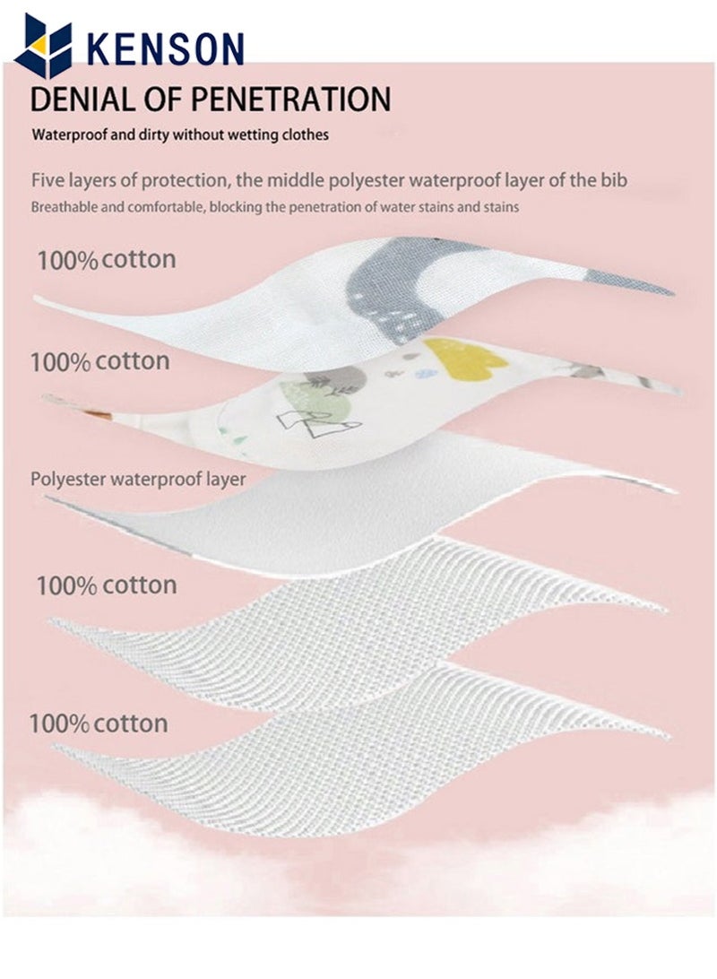 KENSON Pack Of 4 Baby Cotton Bib Set - Image 2