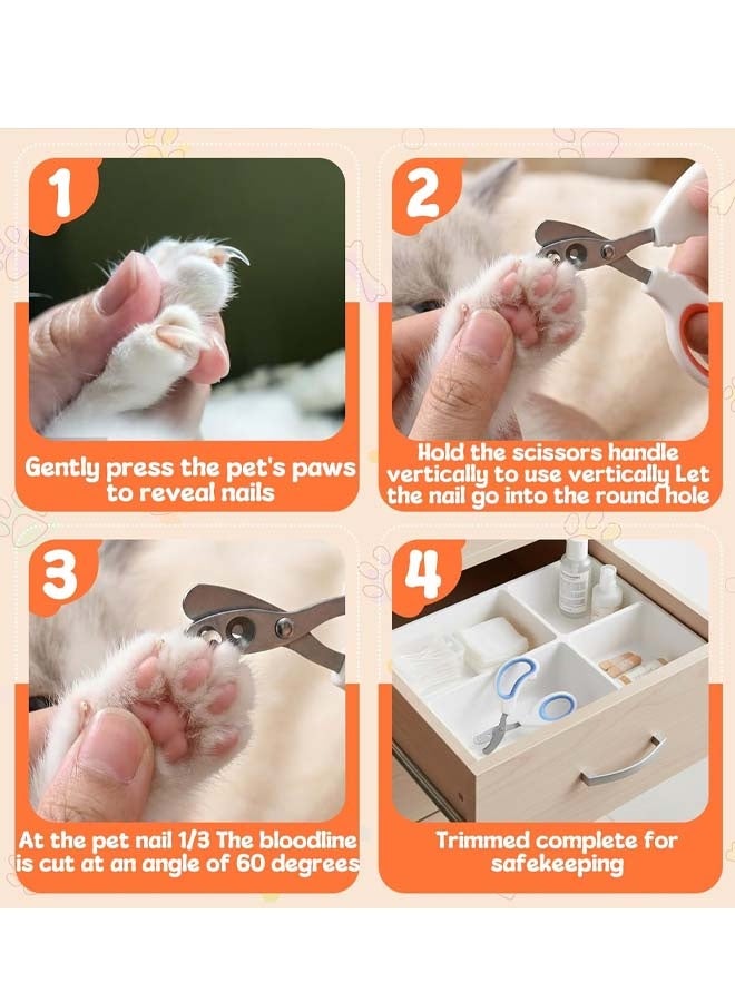 2PCS Cat Nail Clippers, Pet Nail Clippers, Cat Claw Trimmers, 2mm & 3mm Circular Cutting Holes for Small Animals Such as Birds, Bearded Dragon, Hamsters, Rabbits, Hedgehogs, Guinea Pigs (Blue) - Image 4