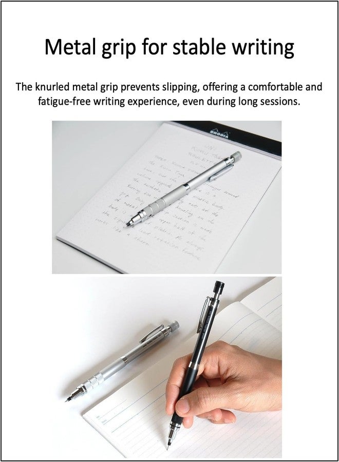 QULLITY KURU TOGA Roulette Model 0.5mm Gun-metallic body + HB/B/2B Refills, original Black slim pen case - Image 3