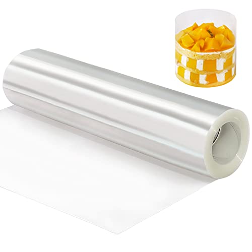 YQL Cake Collar 10 InchAcetate Collar Roll DIY Acetate Sheet Baking Transparent Mousse Surrounding Edge Clear Cake Strips for Baking Decorate Shaker Cards Making 10x394 Inch