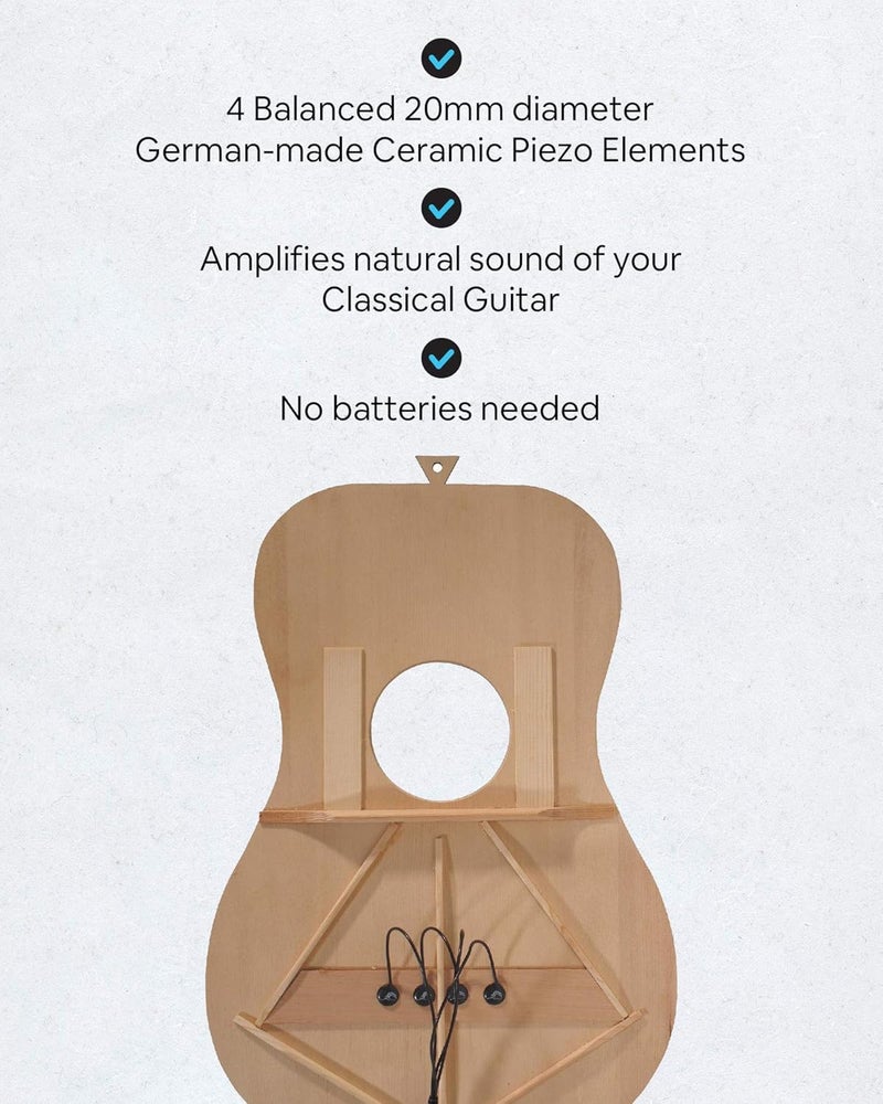 Journey Instruments Passive Piezo Acoustic Pickup â€“ EP004K Four Balanced German-Made Passive Piezo Pickup Elements â€“ Piezo Pickup for Classical Guitars - Image 2
