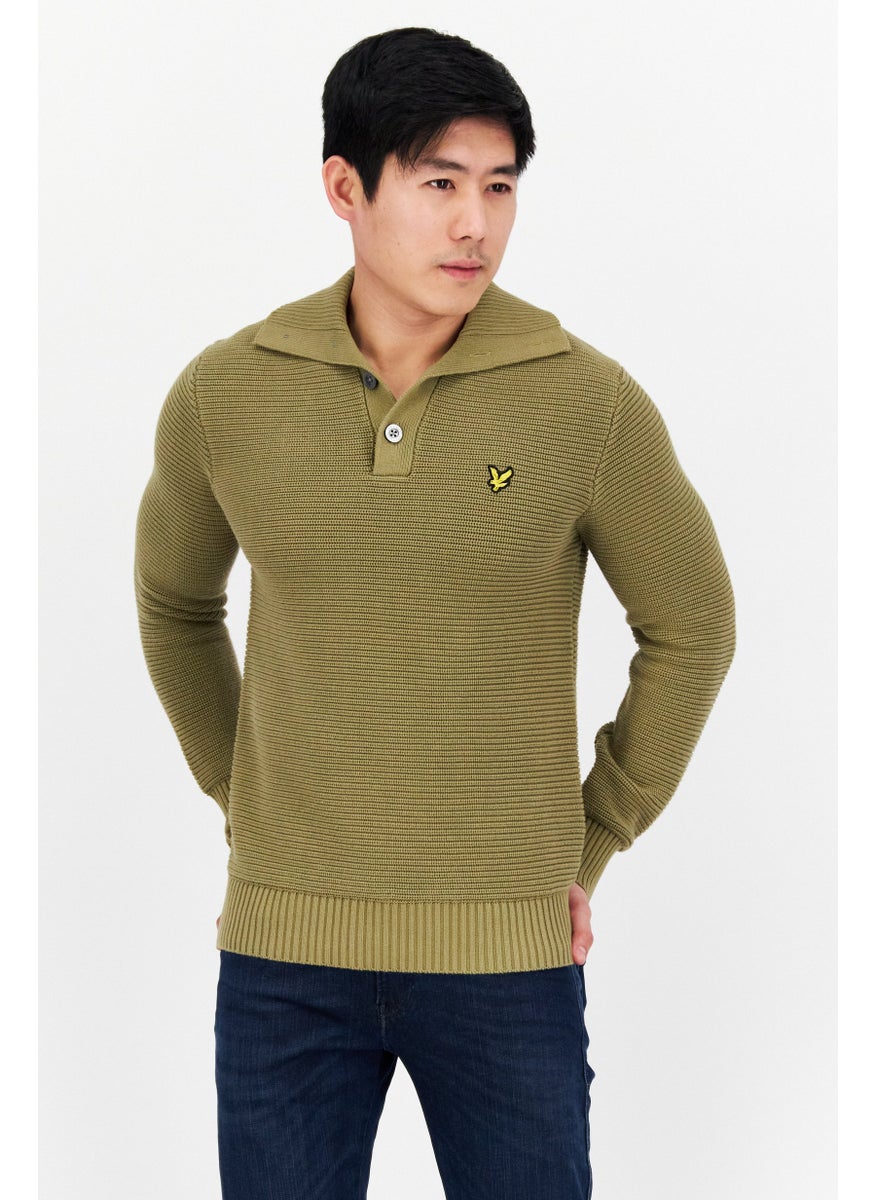 Men Spread Collar Long Sleeve Knitted Sweater,Olive - pzsku/Z00B4B95800565BEED162Z/45/_/1724351181/2b937701-d109-486d-a921-e4dfafae16eb