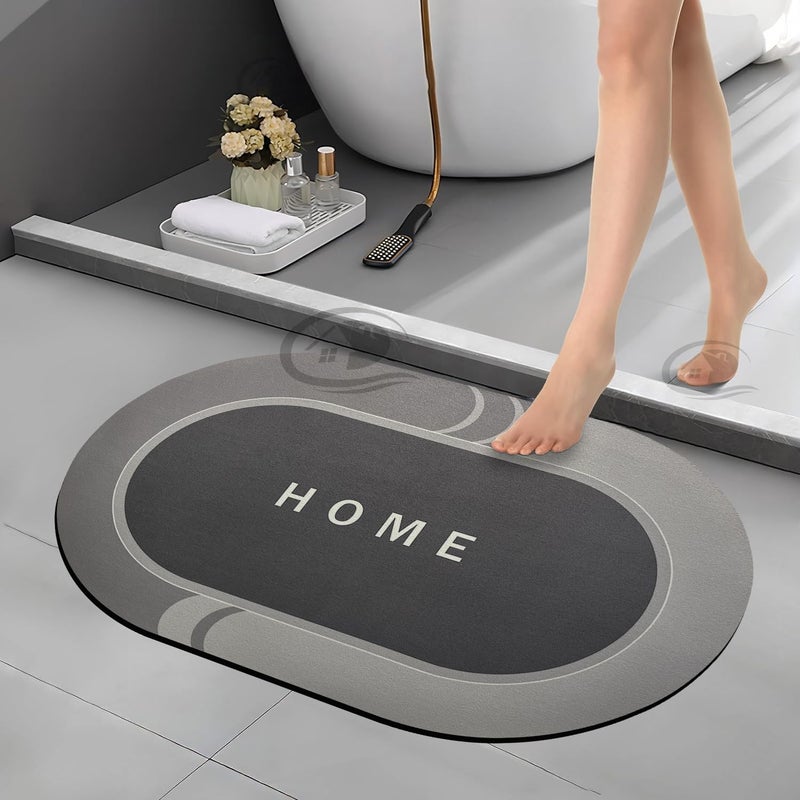 CANWAY® (3.5mm Anti-Skid Water Soaking Home Print Door Mat, Water Absorbent Mat (40x60cm) Grey - Image 1