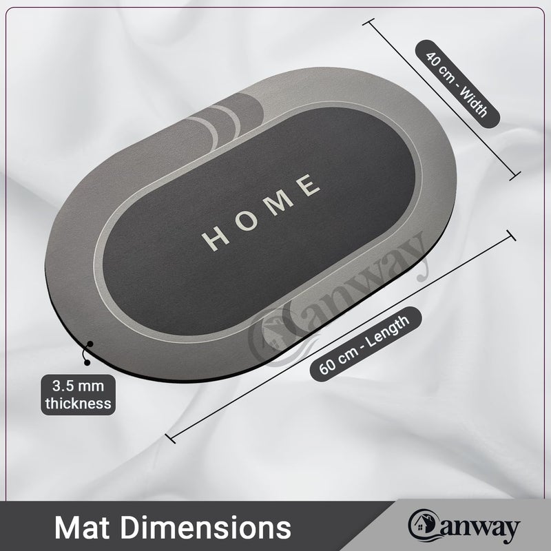 CANWAY® (3.5mm Anti-Skid Water Soaking Home Print Door Mat, Water Absorbent Mat (40x60cm) Grey - Image 2