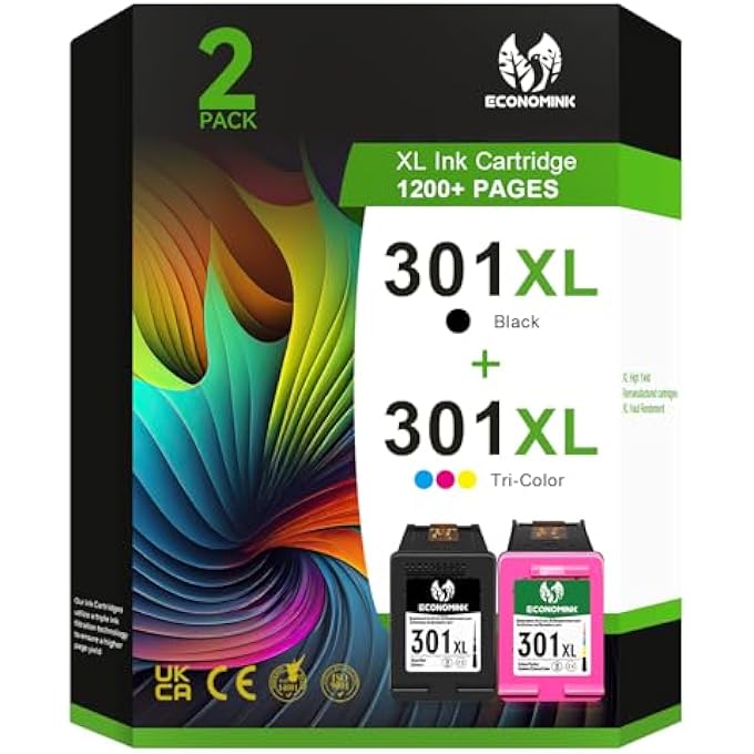 حزمة خراطيش الحبر 301، حبر 301 المعاد تصنيعه لخراطيش الحبر HP 301XL، خراطيش 301 باللونين الأسود والملون لطابعات HP DESKJET 1050 1510 2050 OFFICEJET 2620 2622. 4630 4632 ENVY 4500 5530 - Image 1