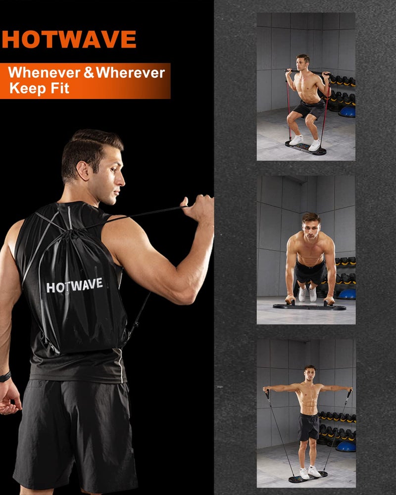 Hot Wave Hotwave 20 In 1 Push Up Board With 16 Gym Accessories.Pushups Bar With Resistance Bands Portable Home Workout Equipment Strength Training For Men And Women - Image 4