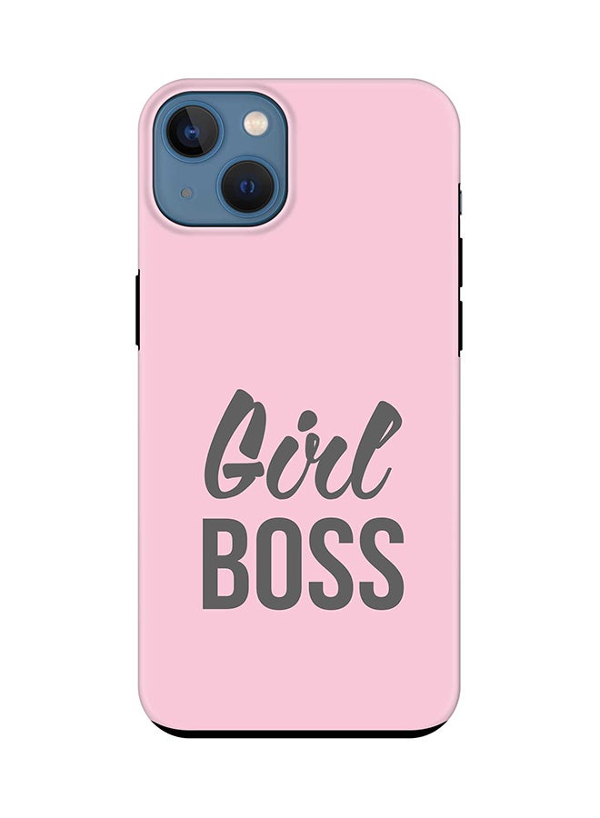 Stylizedd Tough Pro Series Case for Apple iPhone 14 Plus Case Dual Layer hybrid PC & TPU Customized Mobile Cover Shield with inner TPU protection Matte Finish - Girl Boss (Pink)