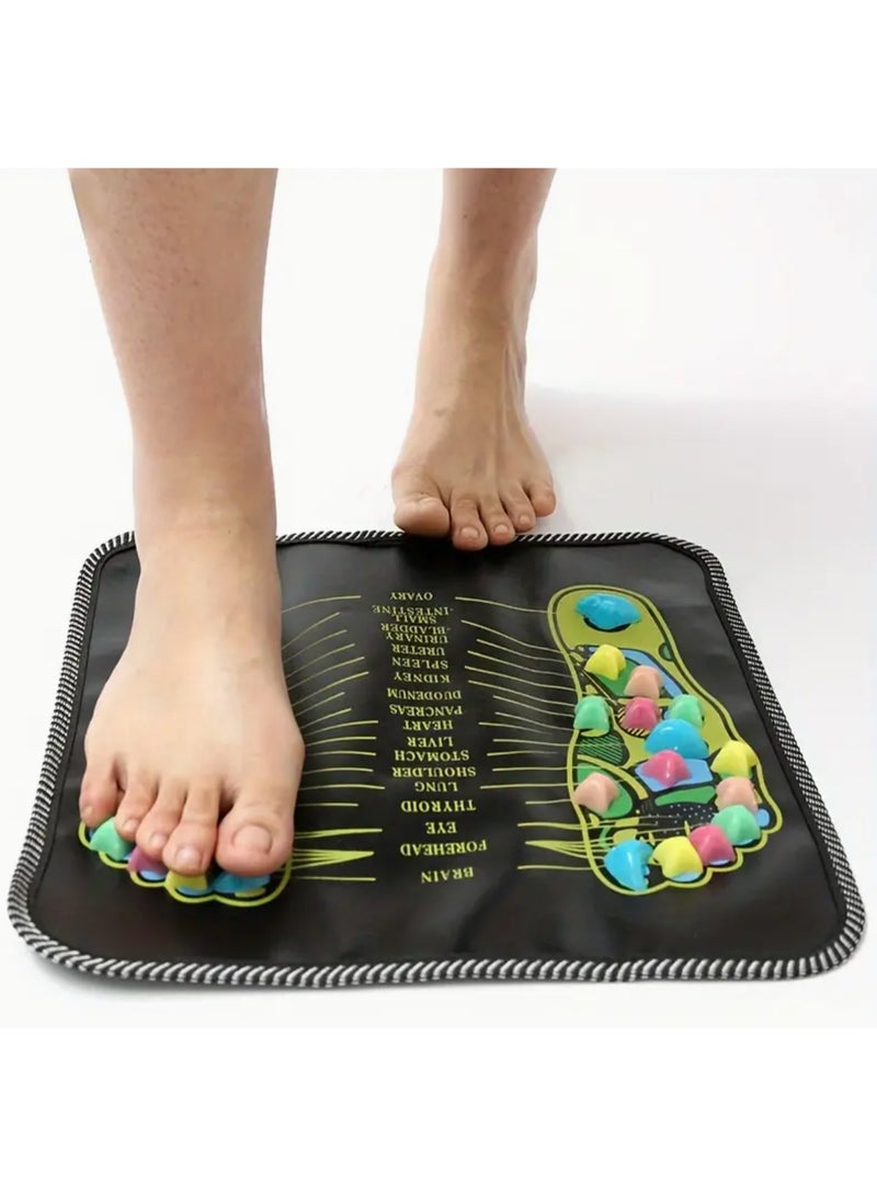 Acupressure Massage Mat for Feet - Non-Electric Health Foot Reflexology Pad with Colorful Stones & Clear Pressure Points, Relaxation & Wellness, No Battery Needed, Massage Tools - Image 1