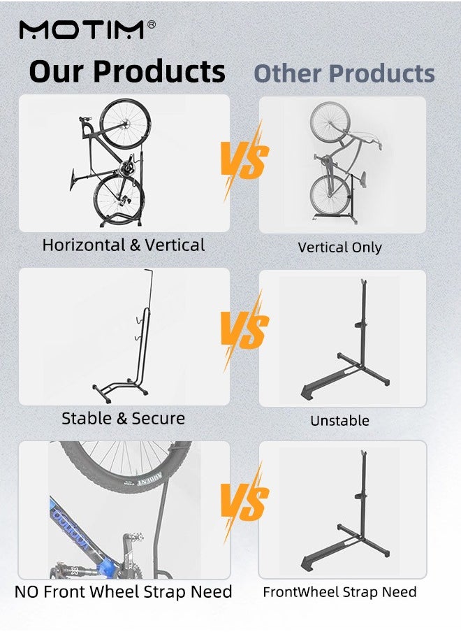 Motim Bicycle Ground Stand, Detachable Bike Parking Rack/Bike Floor Stand/Maintenance Rack for Indoor And Outdoor Ground Support of All Bike Mountain And Road Bikes  - Image 4