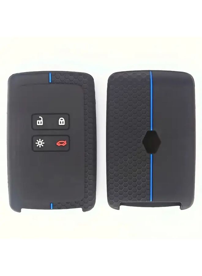 Blue Silicone Key Fob Cover Case For Renault Captur Megane Talisman Espace Clio Zoe Koleos Scenic Arkana Dacia Sandero Card Remote - Image 4