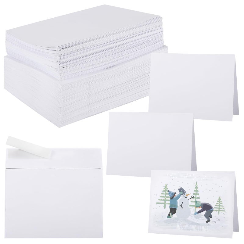 100 Pcs Blank White Cards with Envelopes for Greeting Cards and DIY Invitations - Image 2