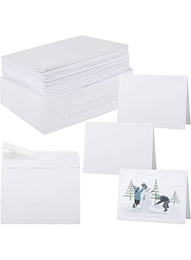 100 Pcs Blank White Cards with Envelopes for Greeting Cards and DIY Invitations - Image 1