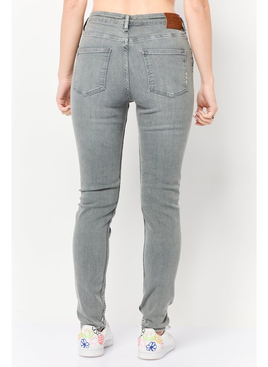 Scotch & Soda Women Regular Fit Washed Denim Jean, Grey  - Image 4