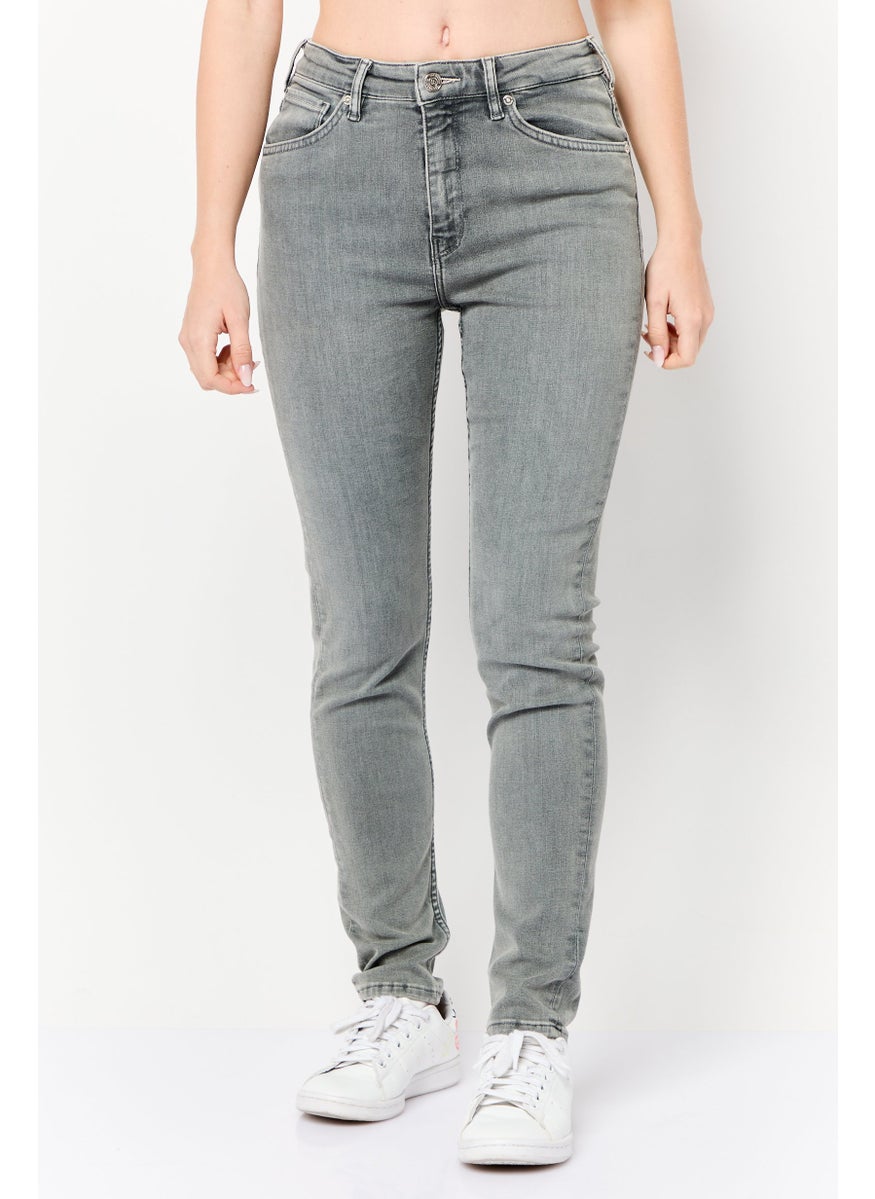 Scotch & Soda Women Regular Fit Washed Denim Jean, Grey  - Image 1
