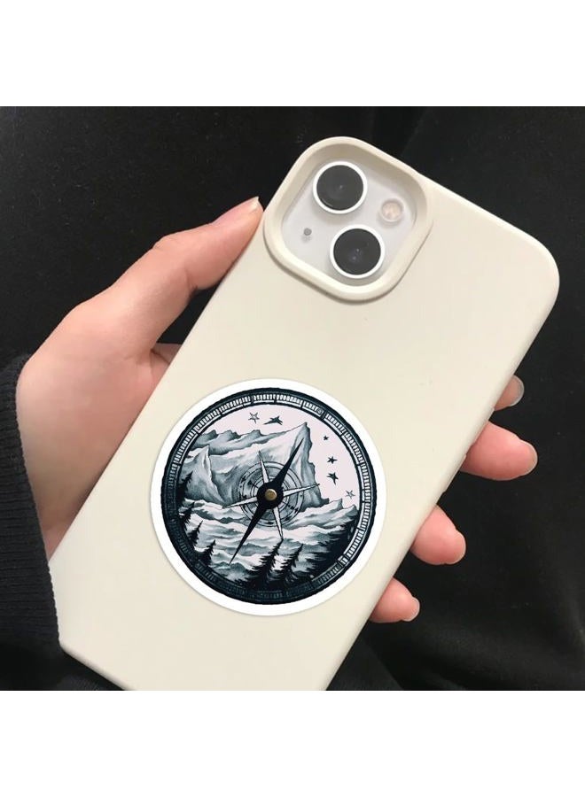 Pigbit 60Pcs Black White Outdoor Travel Nature Stickers - Vinyl Waterproof Forest Wildlife Camping Stickers for Water Bottles,Laptops,Scrapbooks,Luggage - Image 3