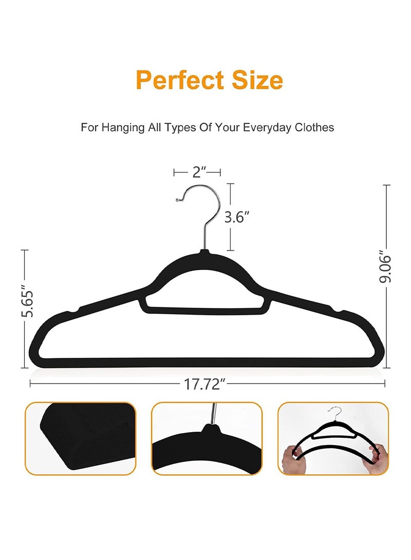 LEOKOR 50 Pack Velvet Closet Clothes Hanger Non-Slip Ultra Thin Space Saving Clothes Hangers Strong Durable Clothe Hanger for Coat ,Jacket,Suit,Shirt,Pants and Dress - Image 2