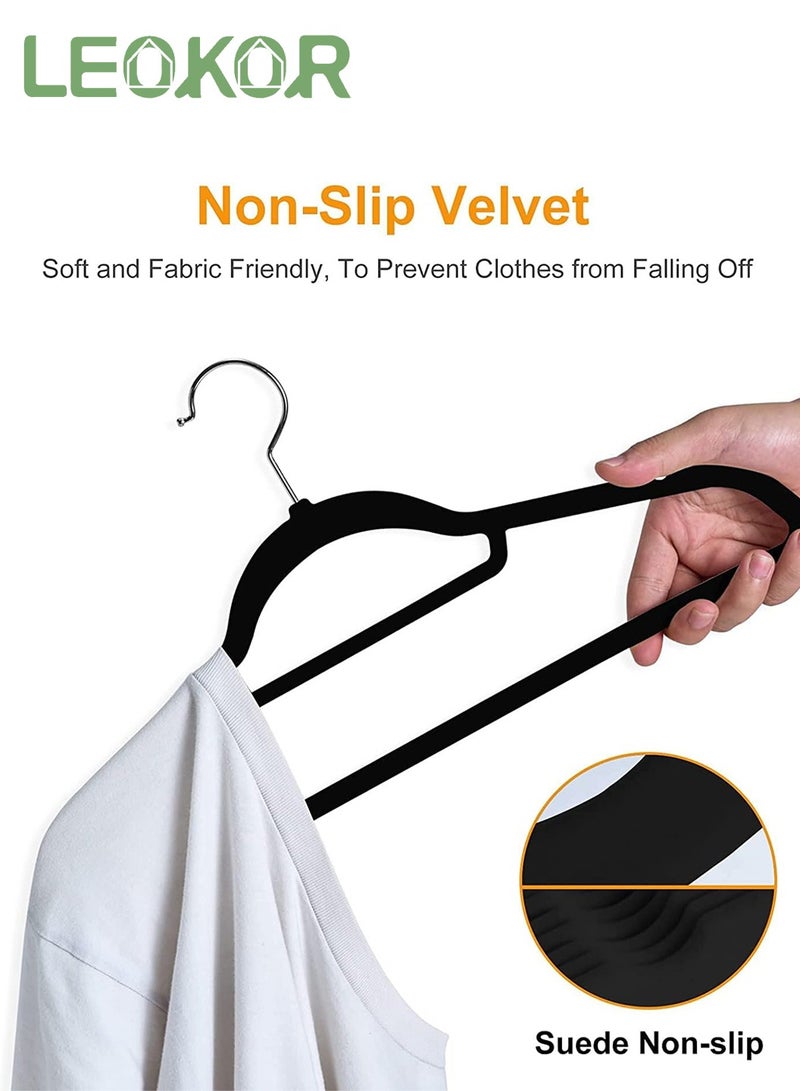 LEOKOR 50 Pack Velvet Closet Clothes Hanger Non-Slip Ultra Thin Space Saving Clothes Hangers Strong Durable Clothe Hanger for Coat ,Jacket,Suit,Shirt,Pants and Dress - Image 3