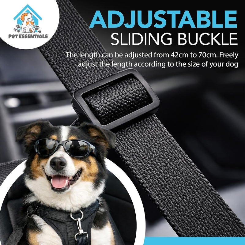 SOL 2-Pack Adjustable Dog Car Seat Belts | Safety Harness Restraint Strap - Image 4