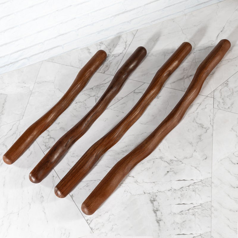 Beech Wooden Tendon Rolling Stick Household Scraping Stick One Universal Exercise Stick Tool Special Drying Tendon Stick Massage Stick(43cm long +100ml scraping oil) - Image 3