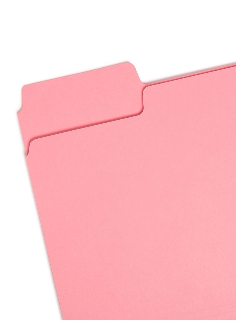 Smead Smead SuperTab File Folder, Oversized 1/3-Cut Tab, Letter Size, Dark Pink, 12 per Pack (11819)  - Image 2