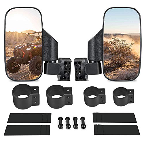 Issyzone UTV Side Mirrors with 1.75" -2" Roll Bar Cage, UTV Mirrors 360 Degree Adjustable RZR Mirror Compatible with Polaris RZR Kawasaki Teryx Mule Pioneer Yamaha Rhino YXZ - Image 1