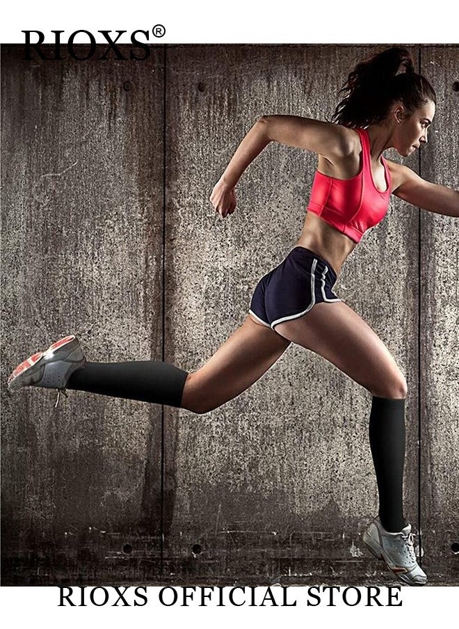 RIOXS 4 Pairs High Compression Socks for Mens and Womens Support Circulation Recovery Athletic Fit Running Splints Flight Travel Boost Endurance Protection Achilles Tendon  - Image 3
