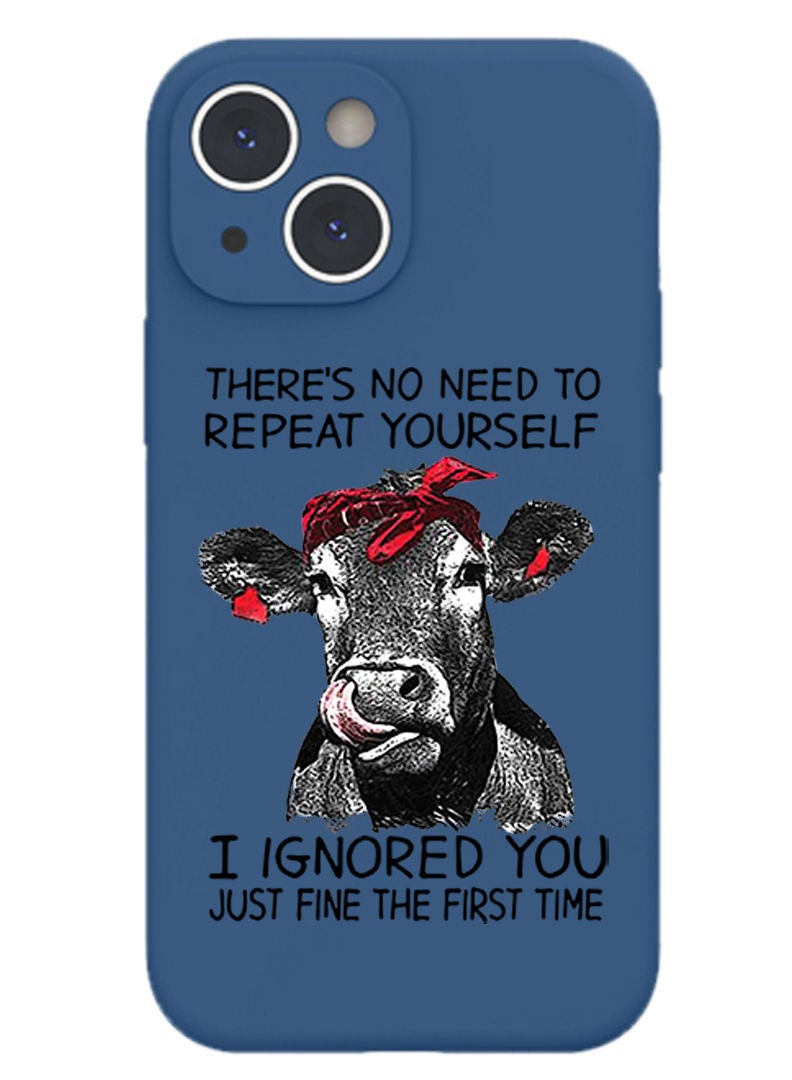 Theodor Protective Slim Fit Case Liquid Silicone Cover with Full Body Protection Anti-Scratch Shockproof Case For iPhone 13 Blue  - This is not new copy - Image 1