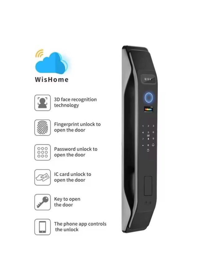 3D Face Recognition Smart Door Lock with Fingerprint, Password, Card, Key, WiFi App Control, Automatic Metal Door Lock - Image 3
