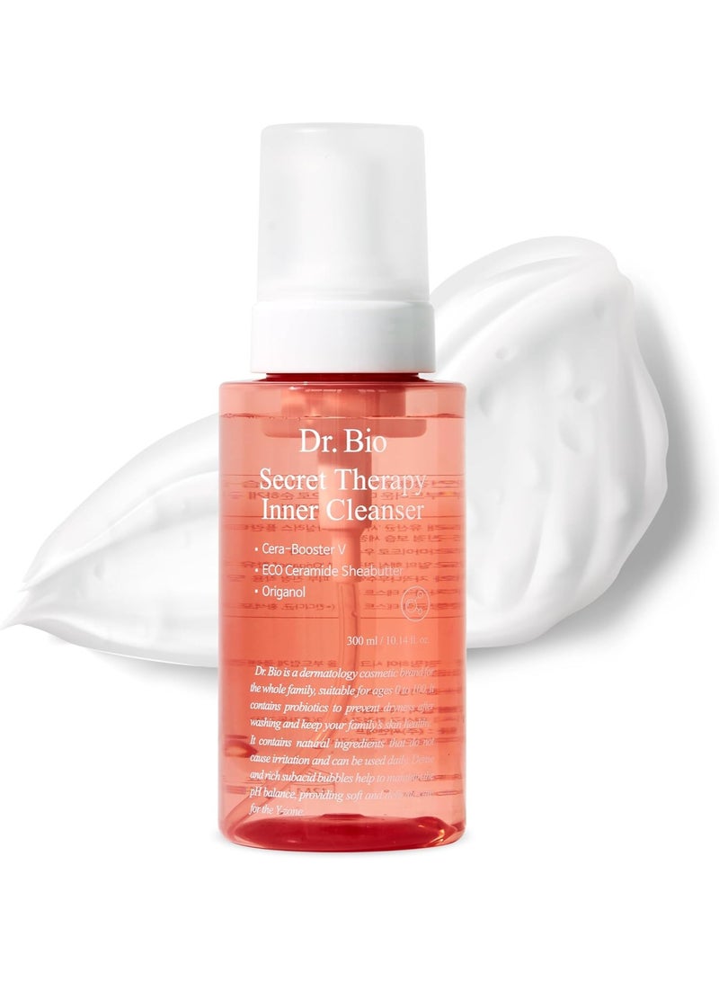 Dr.Bio Secret Therapy Korean Feminine Foaming Cleanser 300ml – pH-Balanced Intimate Wash with Probiotics & CICA – Vegan & Fragrance-Free - Image 1