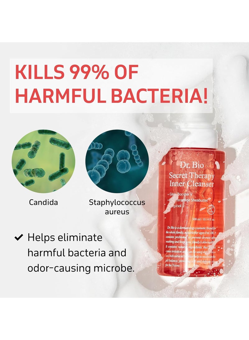 Dr.Bio Secret Therapy Korean Feminine Foaming Cleanser 300ml – pH-Balanced Intimate Wash with Probiotics & CICA – Vegan & Fragrance-Free - Image 4